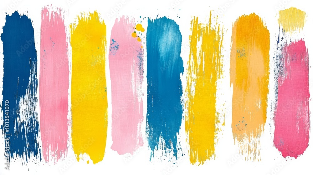 Fototapeta premium Abstract Colorful Paint Strokes on White Background