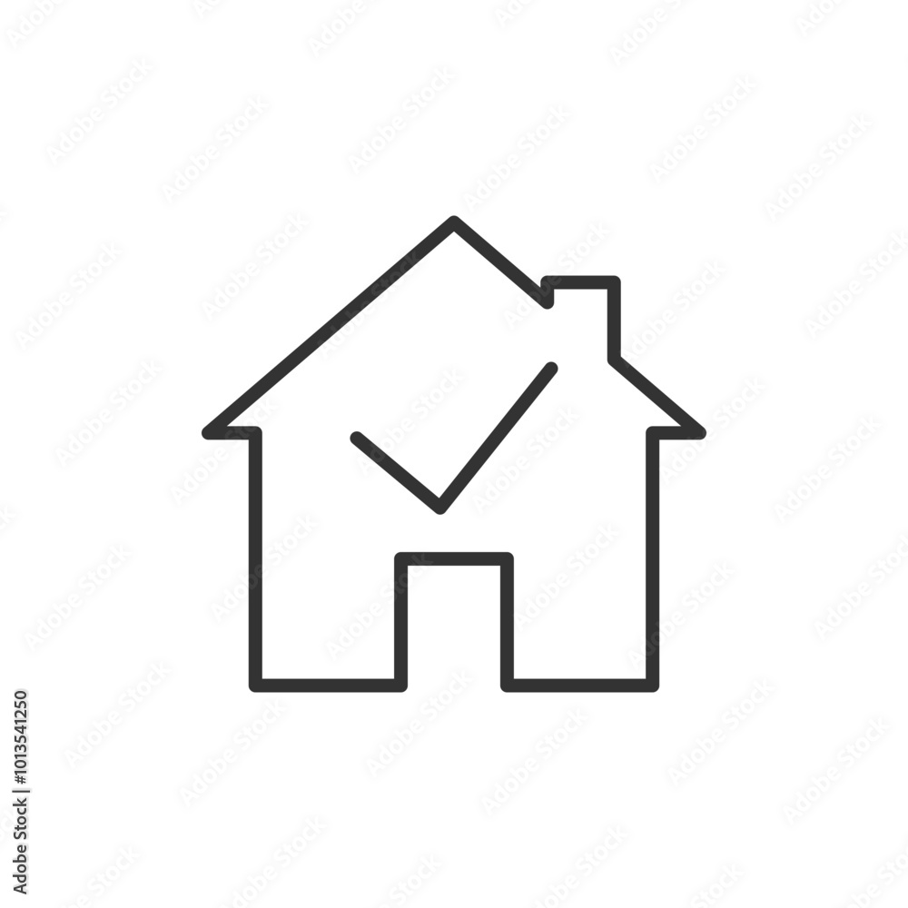 Home with tick icon. Approved symbol modern, simple, vector, icon for website design, mobile app, ui. Vector Illustration Home with tick icon. Approved symbol modern, simple, vector, icon for website design, mobile app, ui. Vector Illustration
