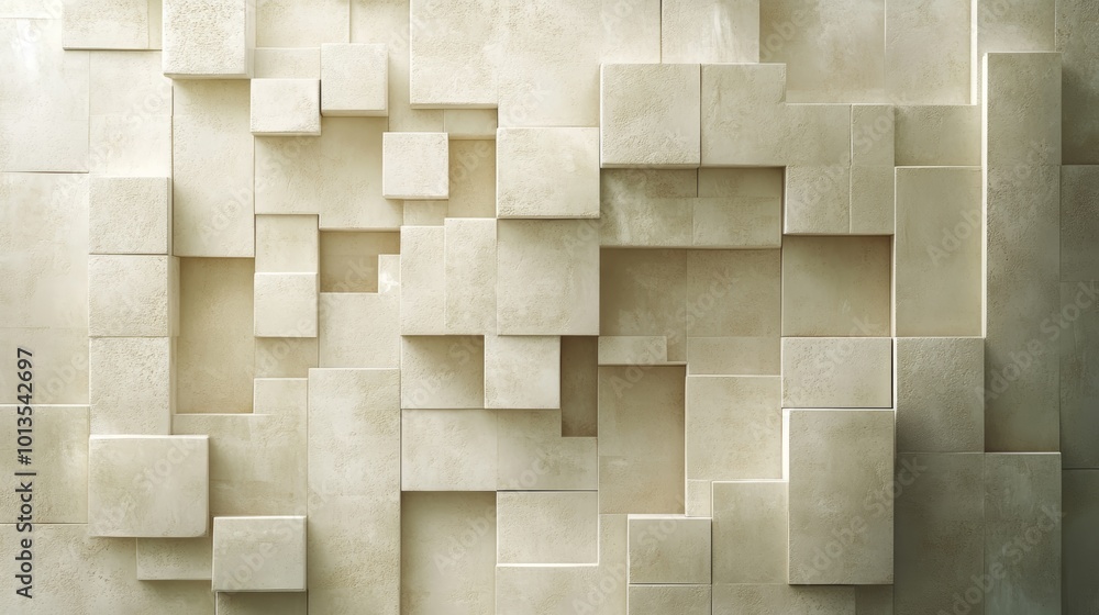 Abstract Beige Square Wall Pattern Texture Background Abstract Beige Square Wall Pattern Texture Background