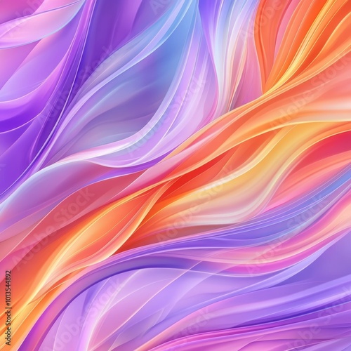 Wallpaper Mural Colorful abstract flowing waves in soft shades of purple, orange, and pink. Torontodigital.ca