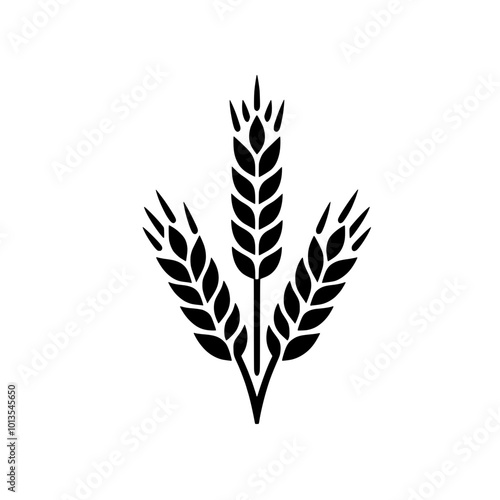 Wheat Vector Isolated– Minimalist Agriculture Symbol for Farming, Grain, or Organic Food Design