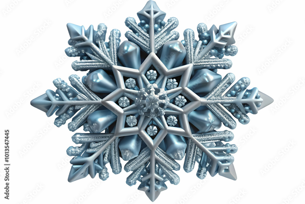 3D Flying Snowflake Icon with Intricate Crystal Structure Isolated on White Background - Perfect for Winter Themed Designs 3D Flying Snowflake Icon with Intricate Crystal Structure Isolated on White Background - Perfect for Winter Themed Designs