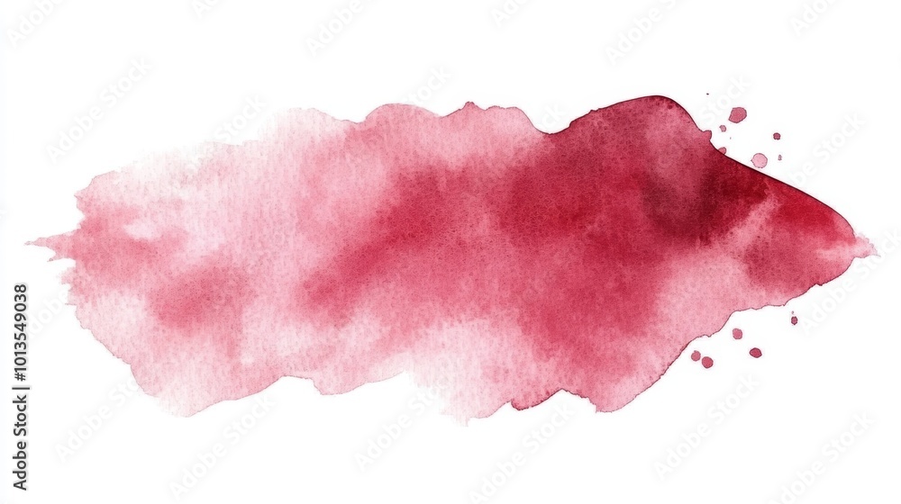 Abstract Red Watercolor Wash with Splashes on White Background Abstract Red Watercolor Wash with Splashes on White Background