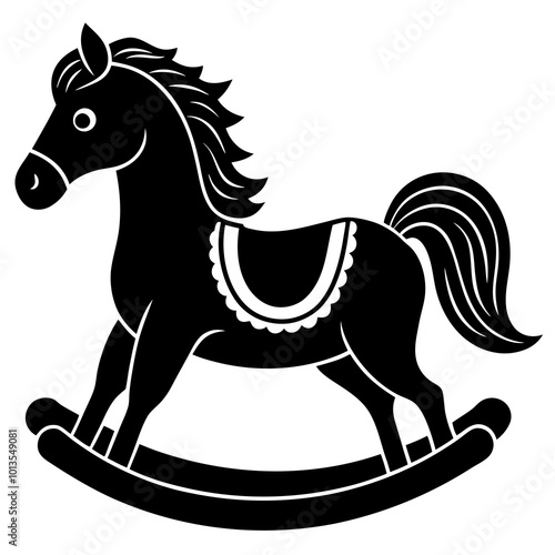 Rocking horse Silhouette Vector illustration