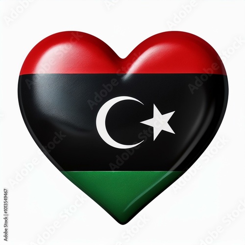 Free Download リビアの国旗のハート(Heart of Libya flag on white.)
 - GFXLoad