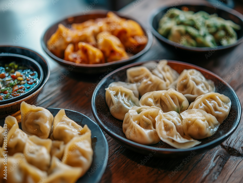 Ravioli cinesi vario tipo. cena asiatica Ravioli cinesi vario tipo. cena asiatica