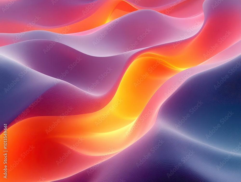 Obraz premium sleek flowing curves in a rich gradient of colors creating a dynamic and modern abstract background that suggests movement and depth in a 3d perspective