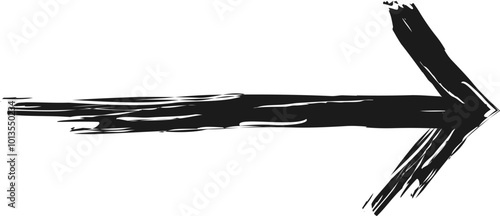 手書きの筆で書いたような黒い直線の矢印