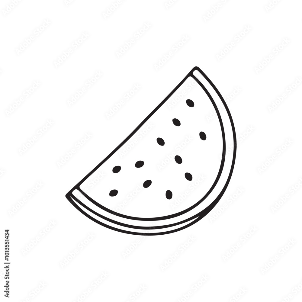 Watermelon silhouette vector illustration, Simple, clear and beautiful arts and crafts artisanal stencil print style illustration Watermelon silhouette vector illustration, Simple, clear and beautiful arts and crafts artisanal stencil print style illustration