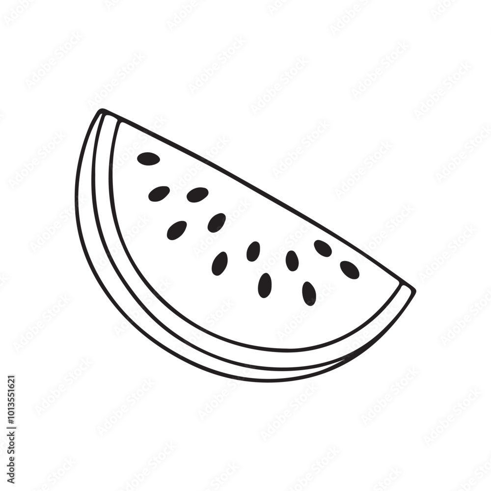 Watermelon silhouette vector illustration, Simple, clear and beautiful arts and crafts artisanal stencil print style illustration Watermelon silhouette vector illustration, Simple, clear and beautiful arts and crafts artisanal stencil print style illustration