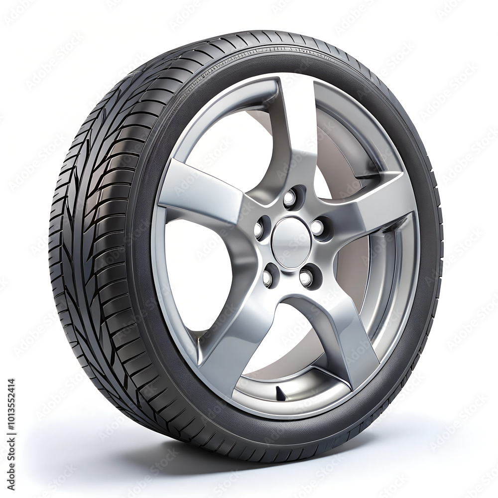 A car wheels on a white background A car wheels on a white background