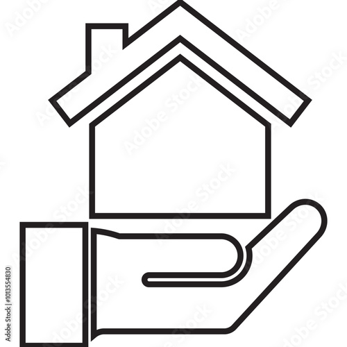 Hand, home loan, house icon