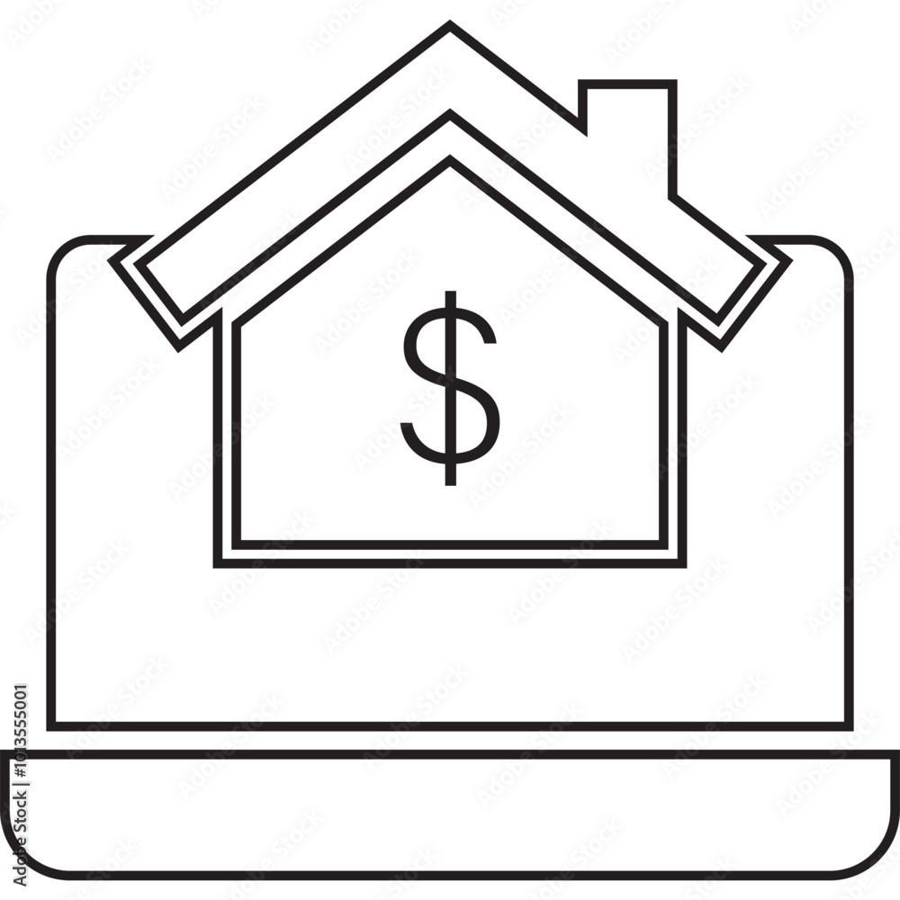 Home loan, house rent, property icon Home loan, house rent, property icon