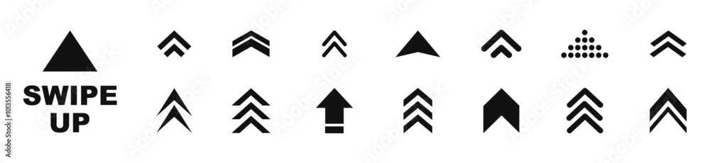 Swipe icon set. Swipe up arrow icons. Arrow buttons for social media. Scroll pictogram. Web icons. Vector illustration. Swipe icon set. Swipe up arrow icons. Arrow buttons for social media. Scroll pictogram. Web icons. Vector illustration.