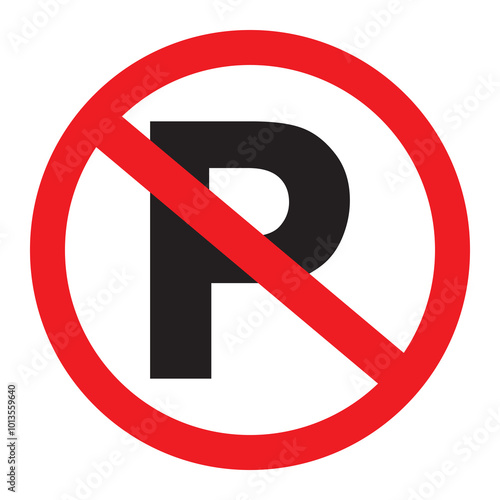 Wallpaper Mural No parking red sign. No parking traffic symbol vector illustration. Torontodigital.ca