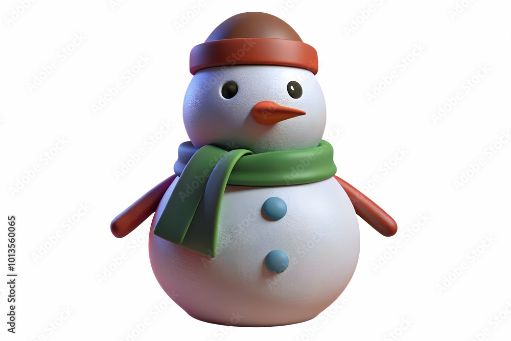 3D Cute Snowman with Scarf Icon on Isolated White Background for Winter Activities and Holiday Themes, Perfect for Infographics 3D Cute Snowman with Scarf Icon on Isolated White Background for Winter Activities and Holiday Themes, Perfect for Infographics