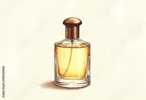 Bottle for perfume, sketch vintage illustration - Mockup