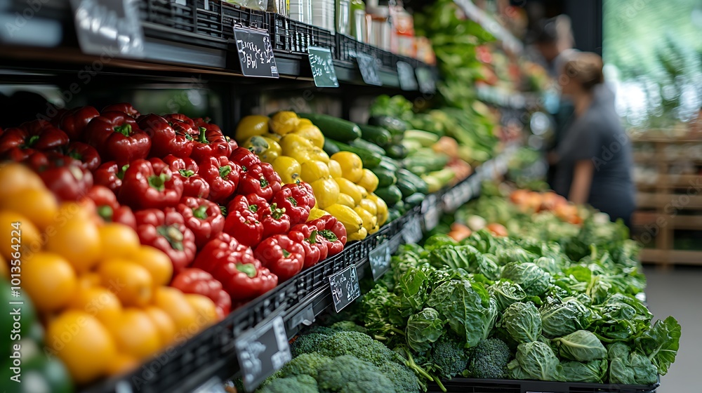 Obraz premium Fresh Produce Delight: A Colorful Display of Vegetables Awaiting Your Selection Today!