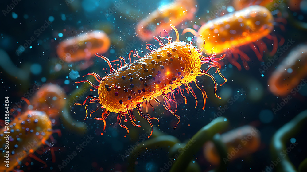 3D Stylized Animation of Bacteria in Colorful Environment 3D Stylized Animation of Bacteria in Colorful Environment