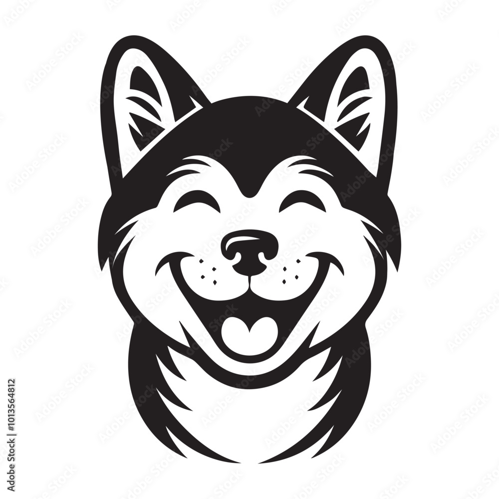 Akita Dog Face Clipart Design - Dog Head Logo - Akita Vector illustration in black and white
Akita Dog Face Clipart Design - Dog Head Logo - Akita Vector illustration in black and white