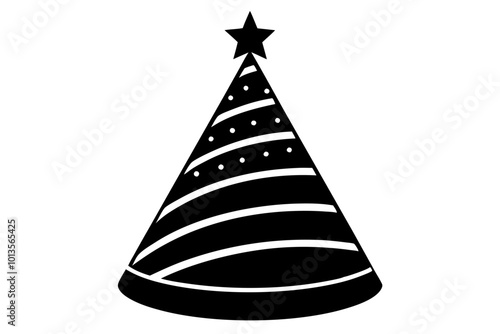 party hat silhouette icon white background