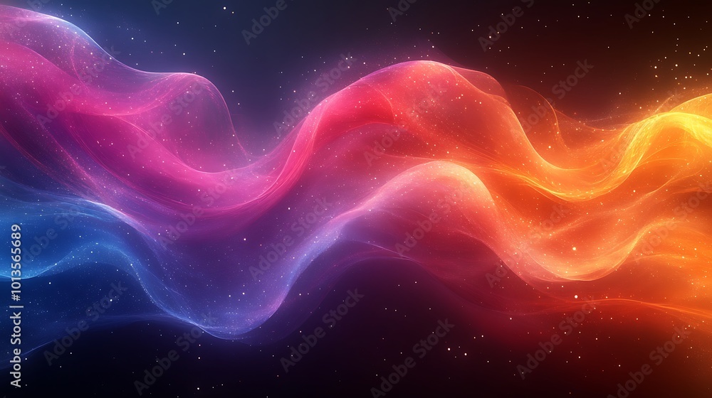 A Vibrant Display of Colorful Wavy Lines Illuminated by Neon Hues Against a Dark Background A Vibrant Display of Colorful Wavy Lines Illuminated by Neon Hues Against a Dark Background