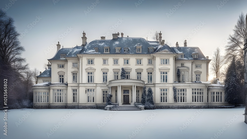 Fototapeta premium mansion with winter