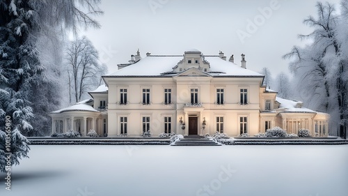 mansion with winter