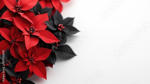 Vibrant Red and Black Poinsettias for Festive Decor