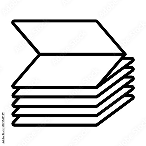Continuous feed paper outline icon