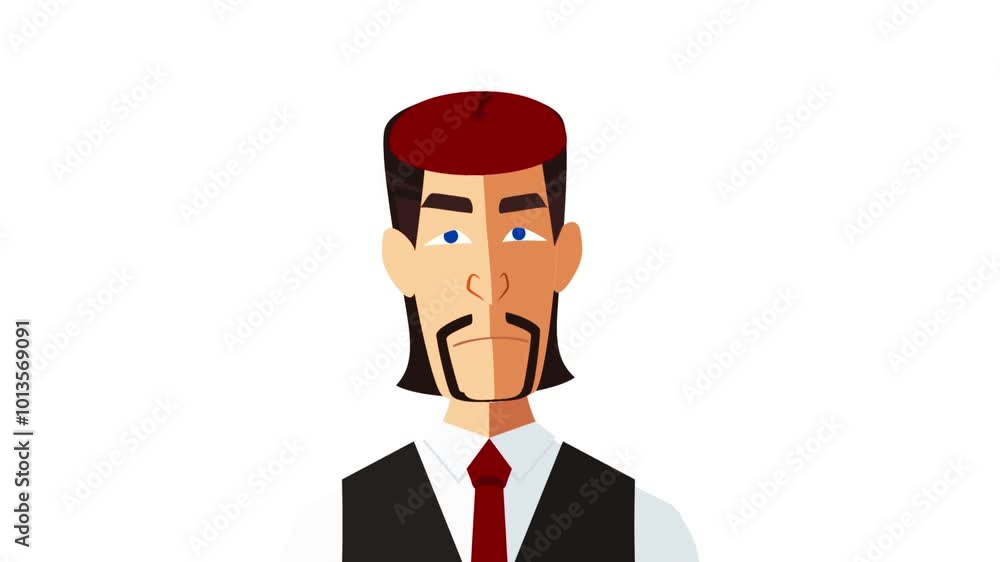 Cartoon character facial animation, cartoon man expressions Cartoon character facial animation, cartoon man expressions