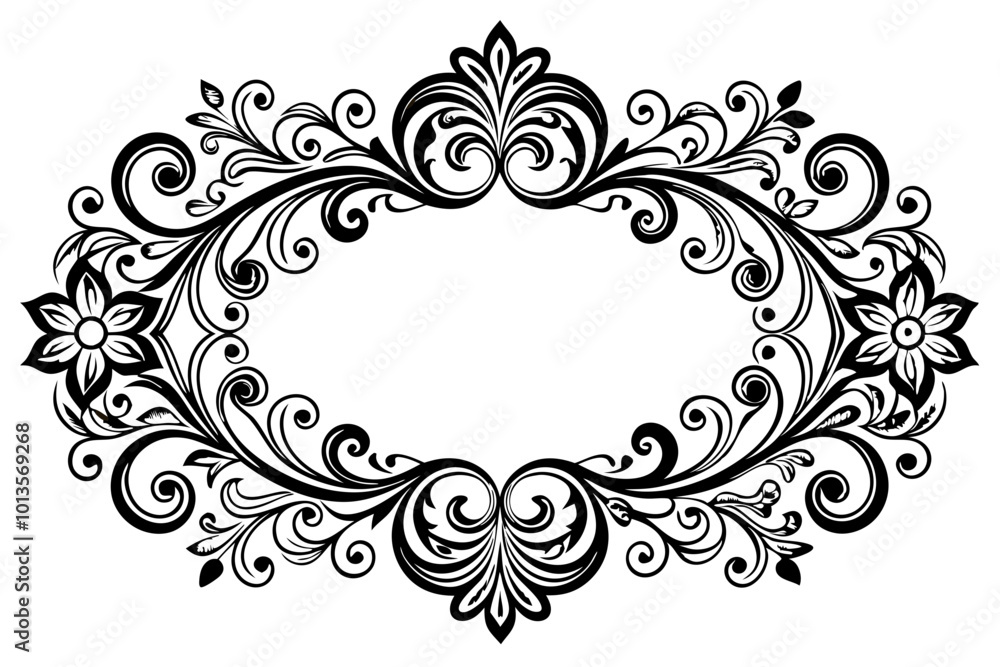 Elegant ornamental border silhouette vector illustration Elegant ornamental border silhouette vector illustration