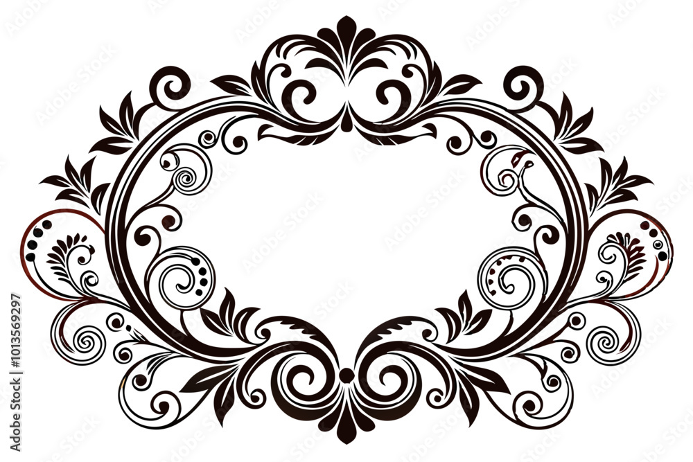 Elegant ornamental border silhouette vector illustration Elegant ornamental border silhouette vector illustration