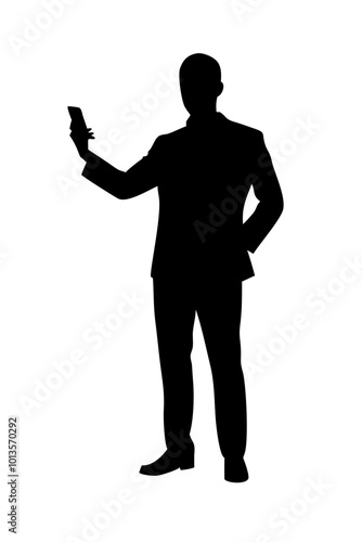 Businessman talking on the phone in formal attire, corporate communication concept