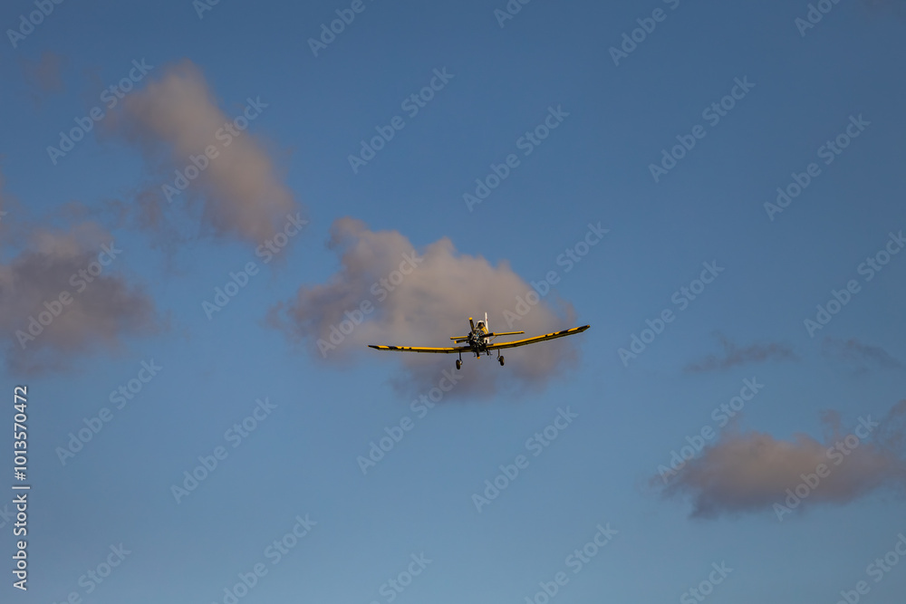 Fototapeta premium A light aircraft for extinguishing fires from the air in a rescue operation