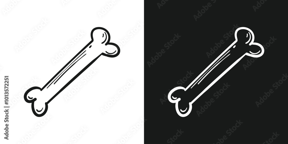 Halloween bone line drawing isolated background. Vector illustration Halloween bone line drawing isolated background. Vector illustration