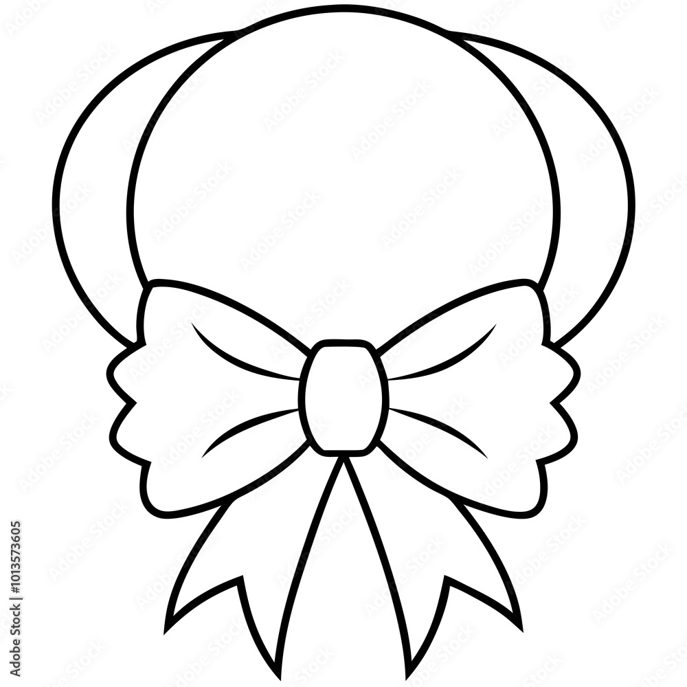 A festive bow tied around a wreath A festive bow tied around a wreath