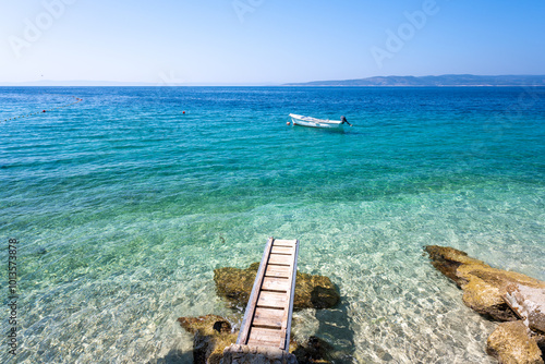Obraz na płótnie amazing adriatic sea in Brela in Dalmatia in Croatia w salonie