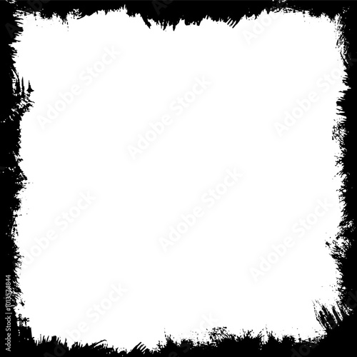 Grunge frame border square shape, halloween horror template.