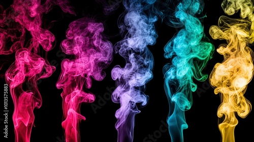 Wallpaper Mural Abstract Swirling Smoke in Vibrant Hues Torontodigital.ca