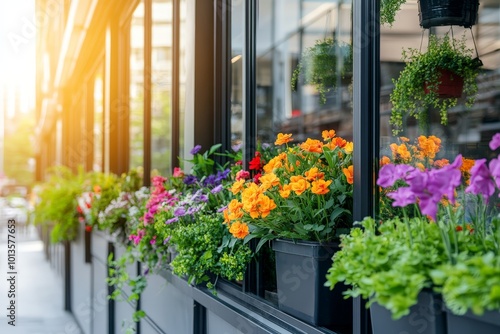 outside flower shop with glass windows