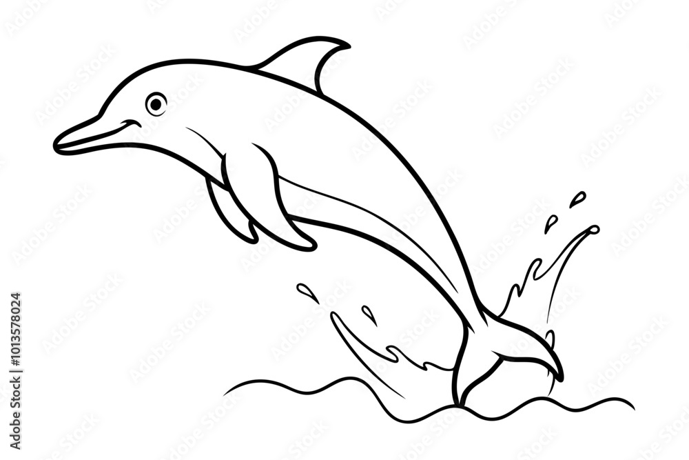 Obraz premium Stunning Vector Art of an Amazon River Dolphin Leaping Out of the Water 