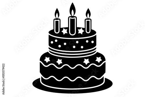 birthday cake silhouette vector illustration