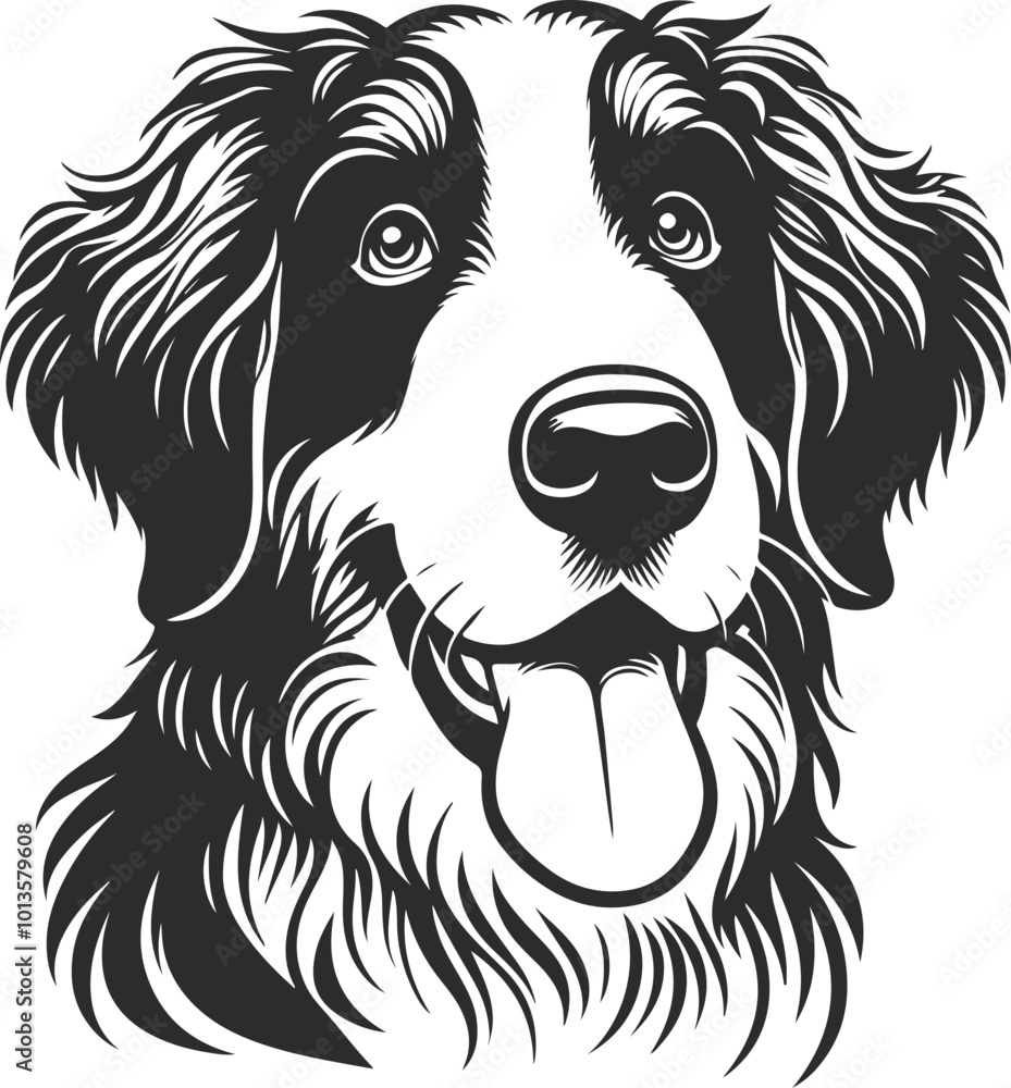 Fototapeta premium Bernedoodle Dog different poses silhouette vector design