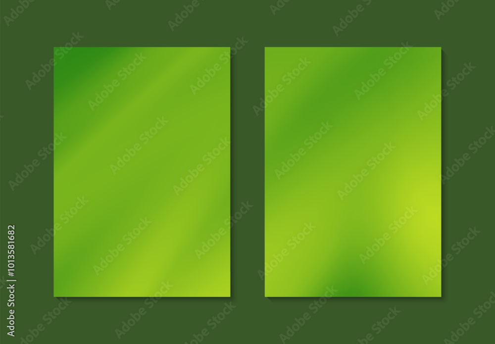 Fototapeta premium Set of Cover Template Frame Green Gradient Abstract Background Design. Vector Illustration.