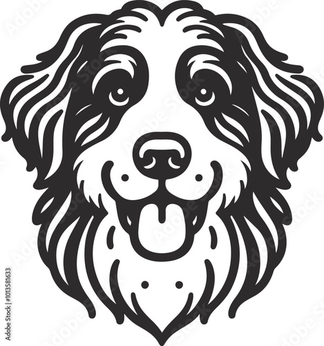Bernedoodle Dog  different poses silhouette vector design