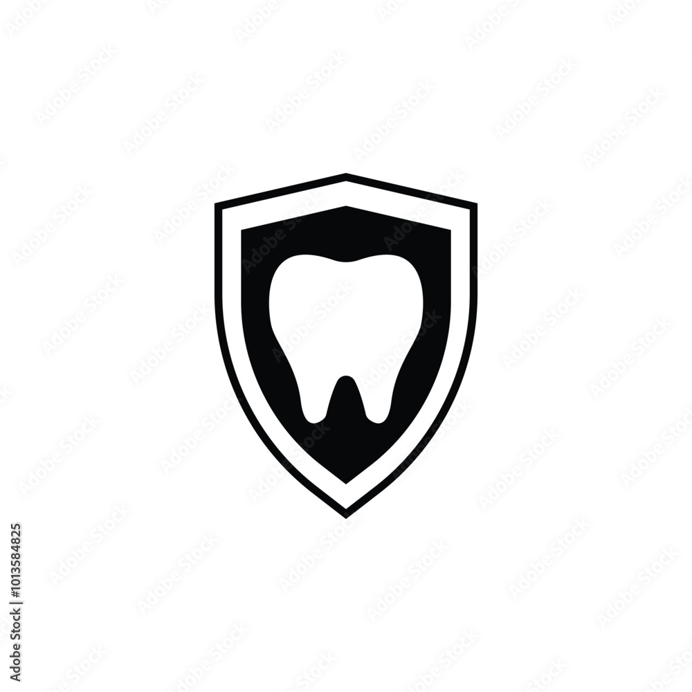 Tooth icon. With Shield Mark, For dental protection, dental care, dental clinics, toothpaste and dental mouthwash. Tooth icon. With Shield Mark, For dental protection, dental care, dental clinics, toothpaste and dental mouthwash.
