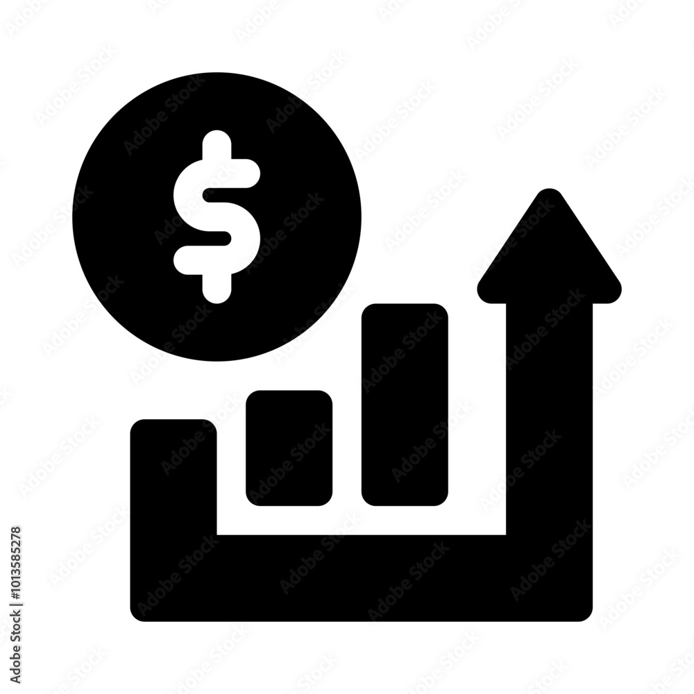Financial Growth Arrow glyph icon Financial Growth Arrow glyph icon