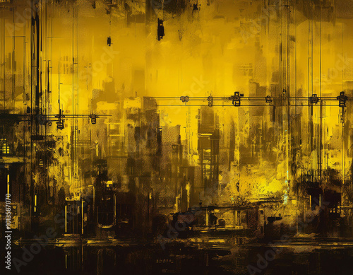 Abstrat Yellow Background With Industrial Vibe and Copy Space