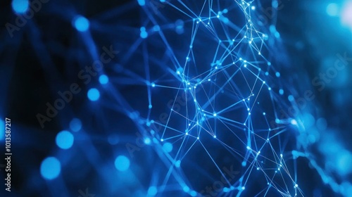 Abstract representation of interconnected nodes and lines, symbolizing data networks and technology.